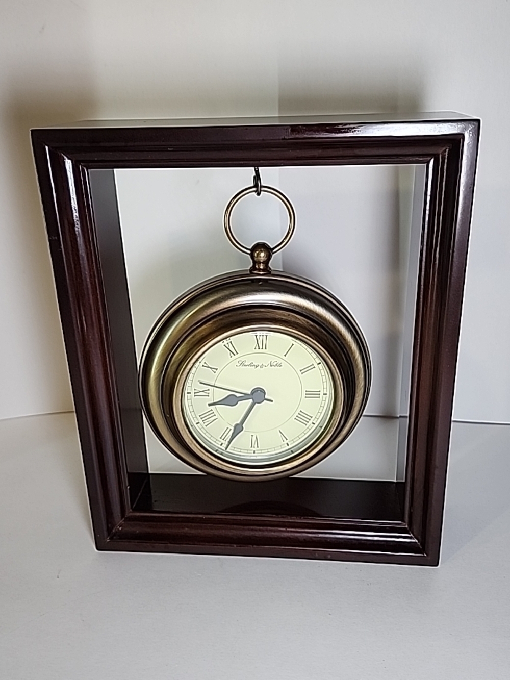 Antique-Style Brass Pocket Clock Desk Decor in Bronze
